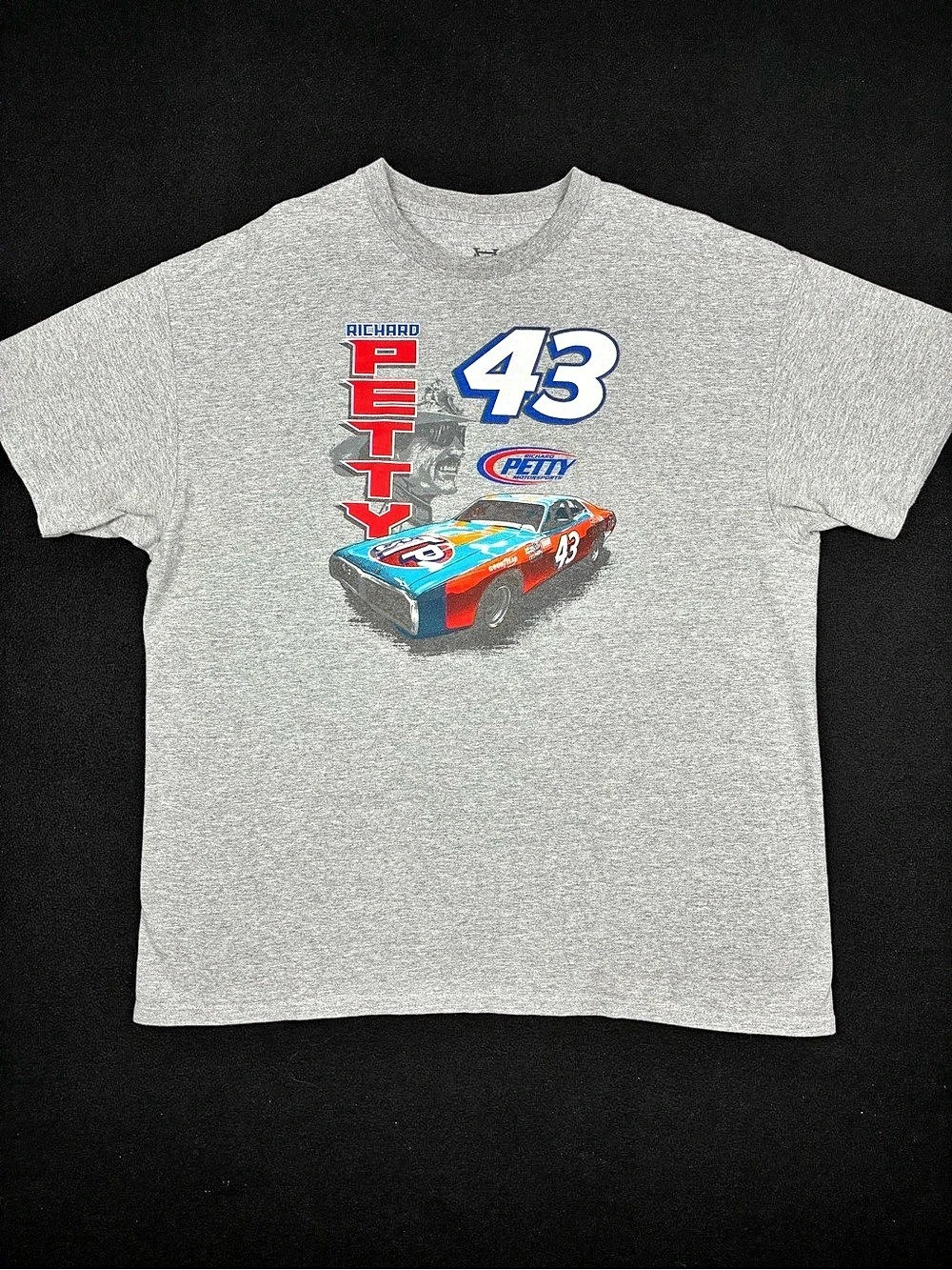 NASCAR Richard Petty #43 Graphic Tee Grey Mens XL Short Sleeve Tshirt Racing